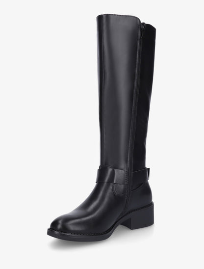 Bottes style cavalière à boucle - Noir - 3