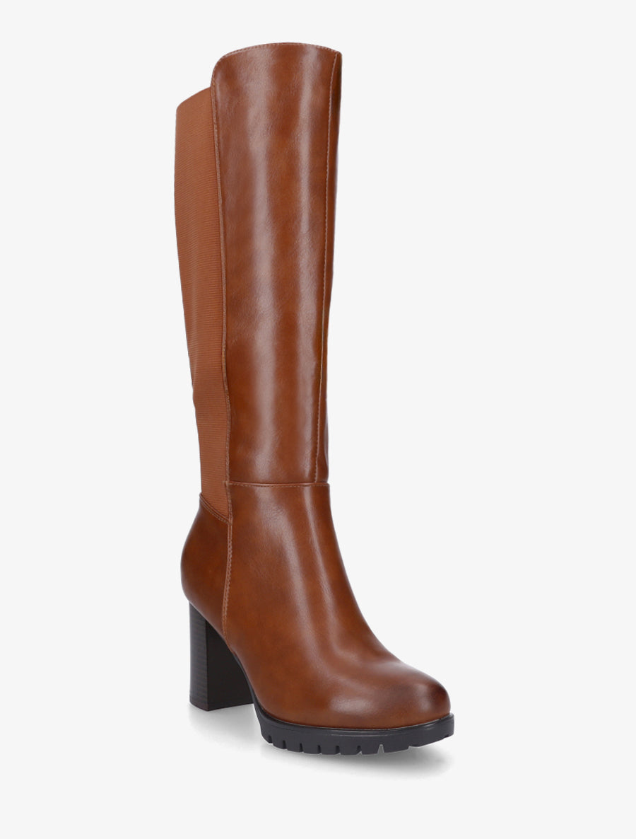 Bottes élastiquéees à semelle crantée - Camel - 2