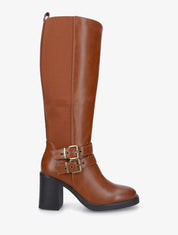 Bottes à talon et boucles - Camel - 1