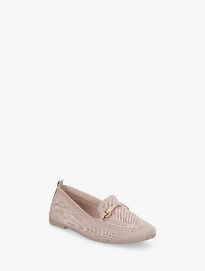Mocassins en maille à boucle décorative - Taupe - 2