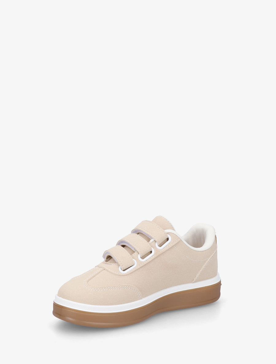 Sneakers à scratch et semelle caoutchouc - Taupe - 3