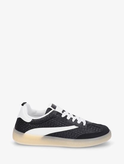 Baskets en simili effet tressé - Noir - 1