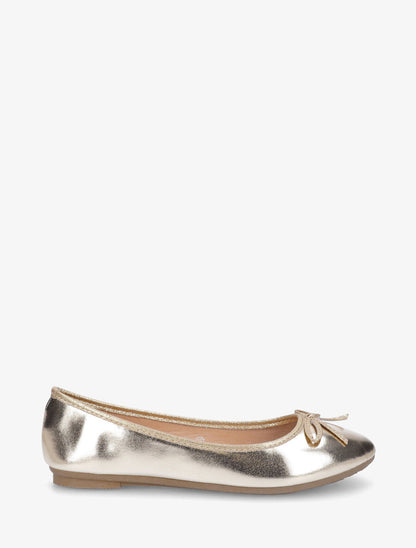 Ballerines en simili nacré noeud irisé - Or - 5
