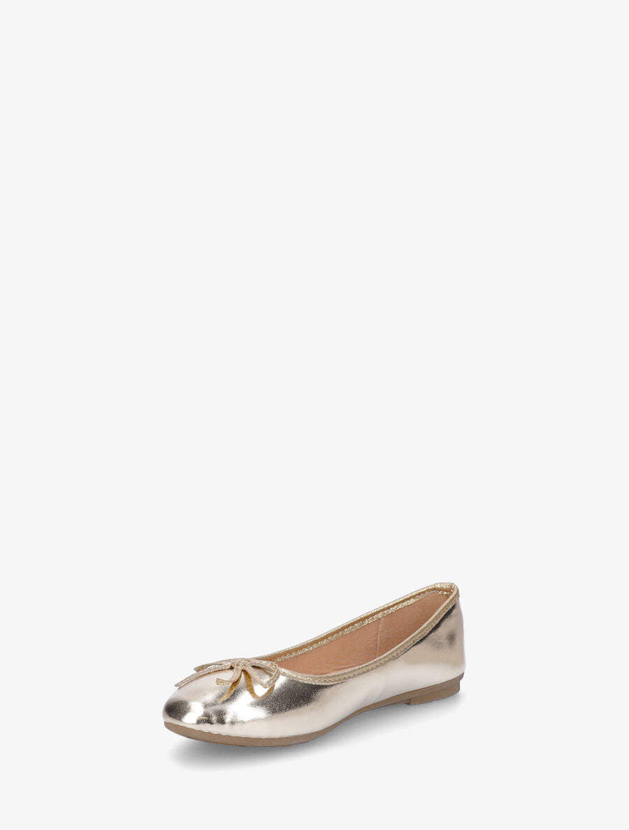 Ballerines en simili nacré noeud irisé - Or - 3