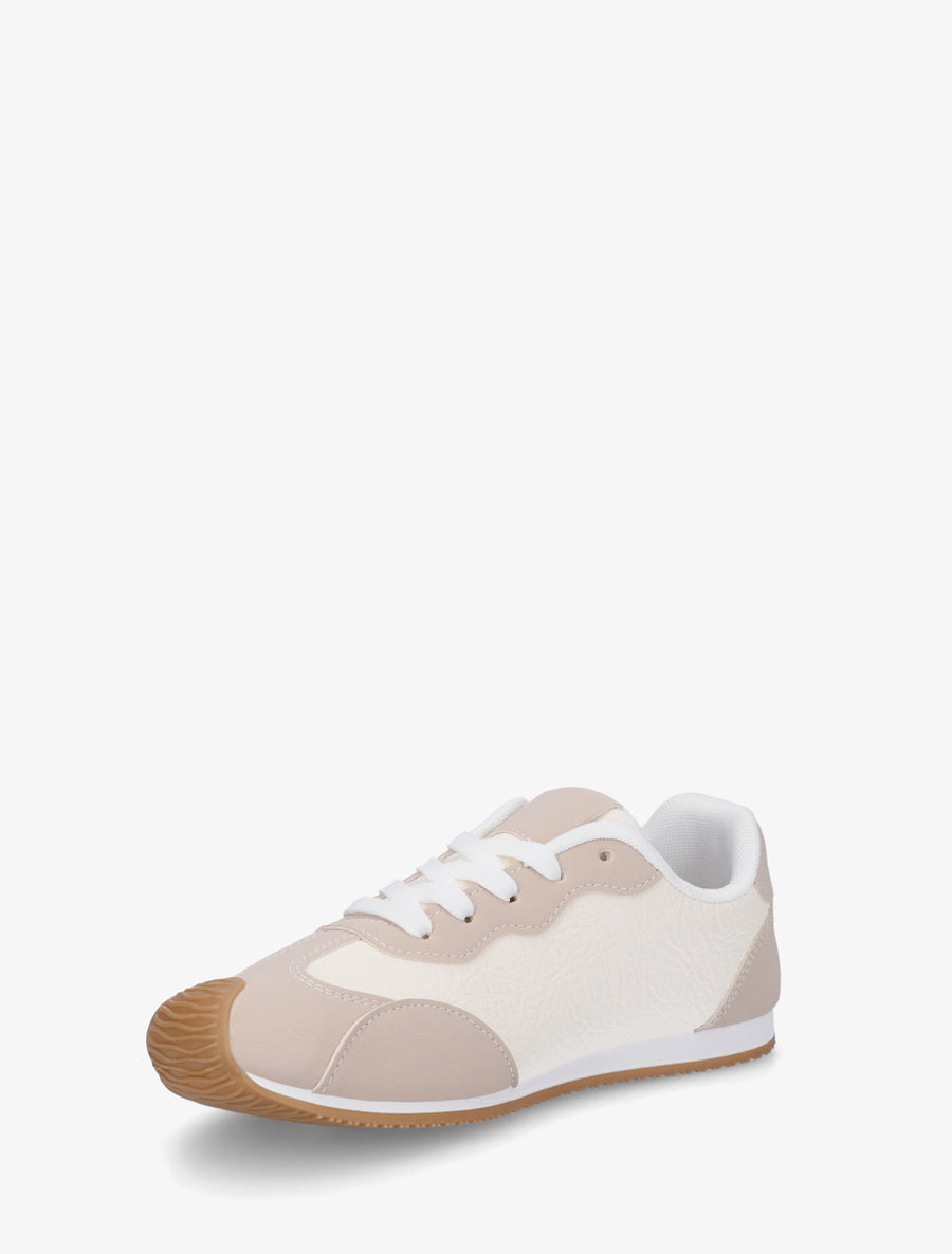 Sneakers texturés effet nubuck - Beige - 3