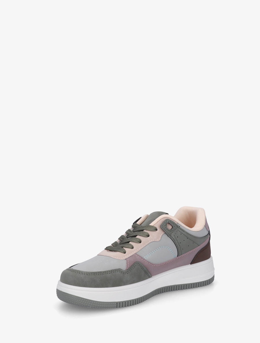 Baskets effet nubuck à semelle épaisse - Vert d&