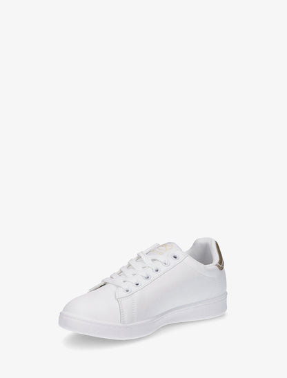 Baskets en simili à inscription brodée - Or - 3