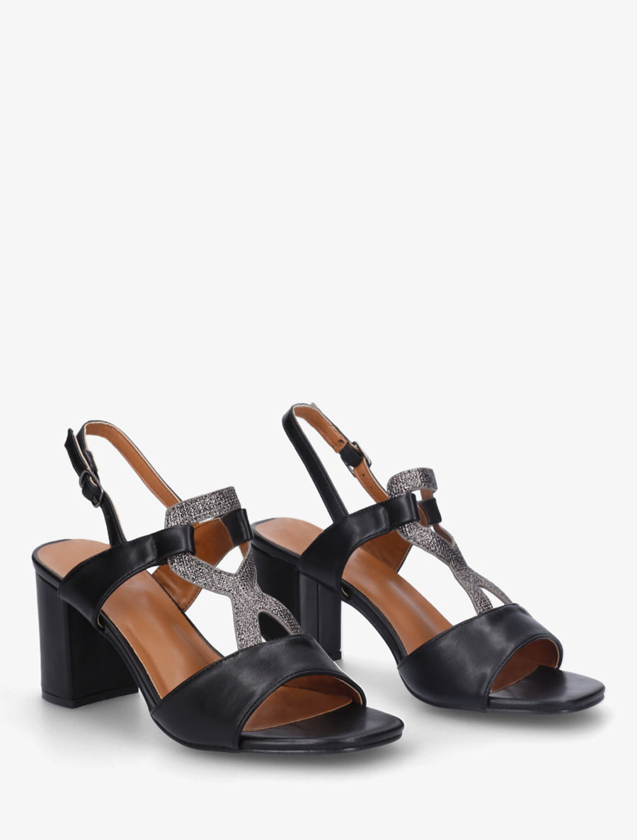 Sandales à empiècement irisé - Noir - 4
