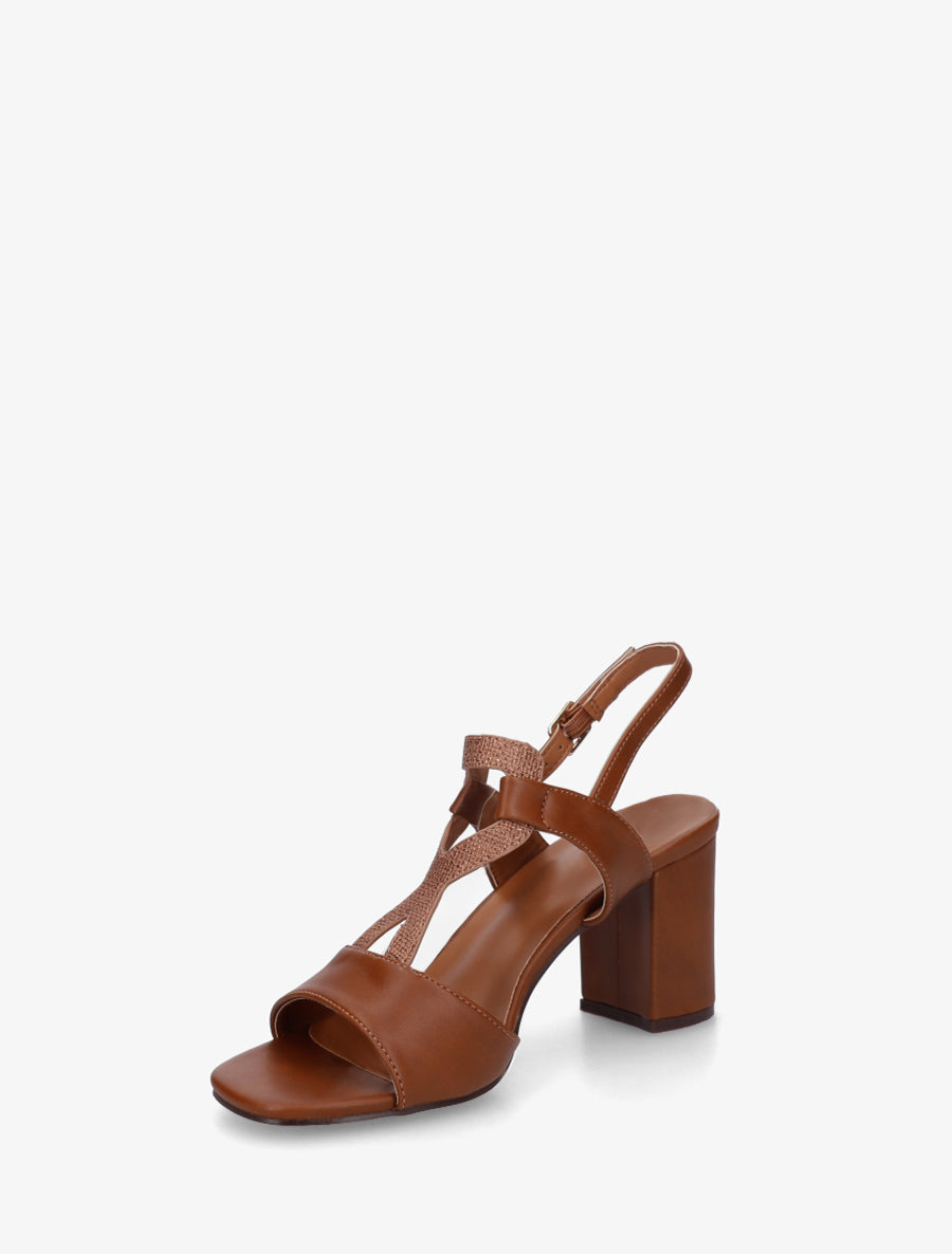 Sandales à empiècement irisé - Marron - 3