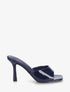 Mules vernies à talon aiguille - Marine - 1