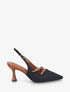Escarpins en simili texturé à talon - Noir - 1