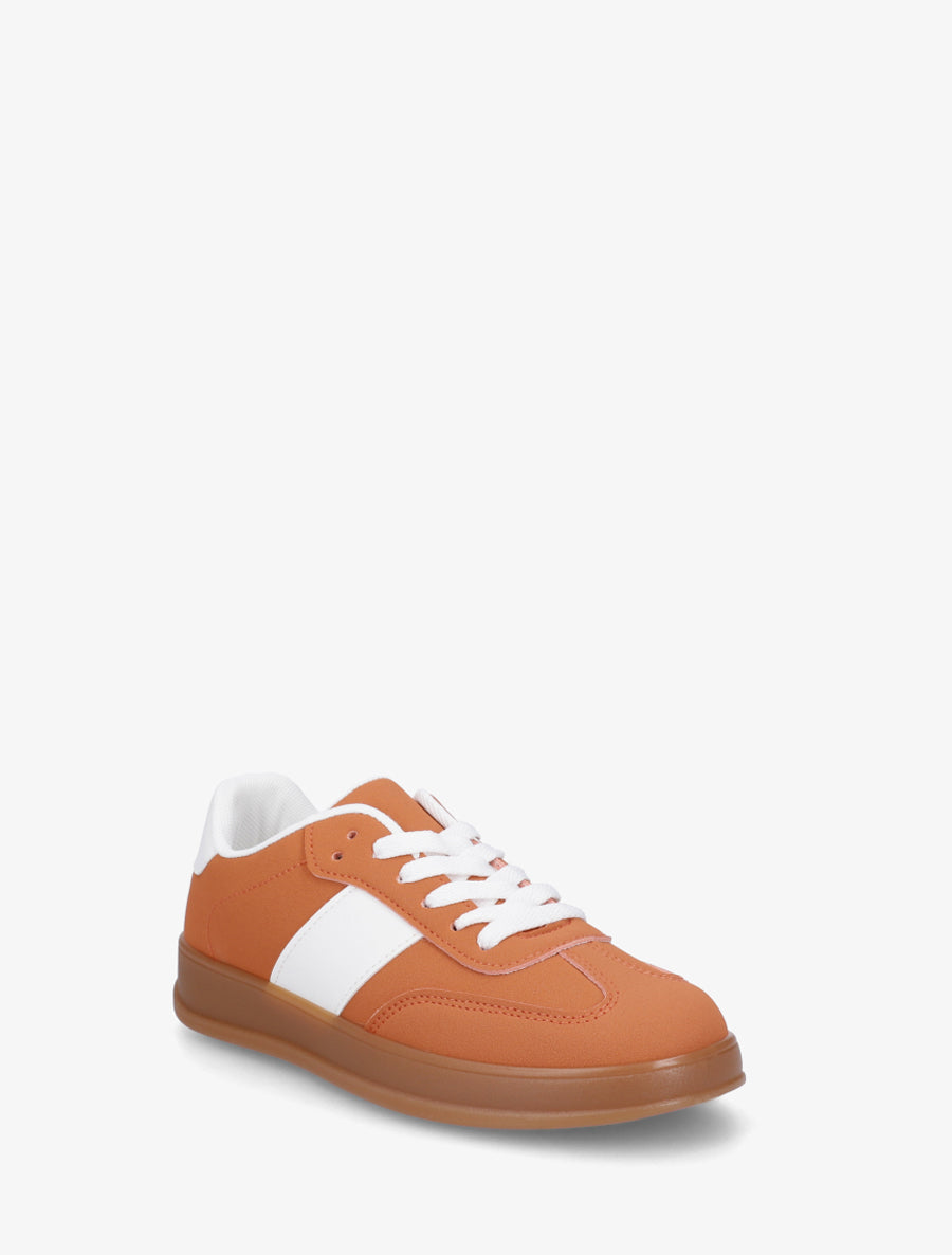 Sneakers unies à semelle caoutchouc - Orange - 2