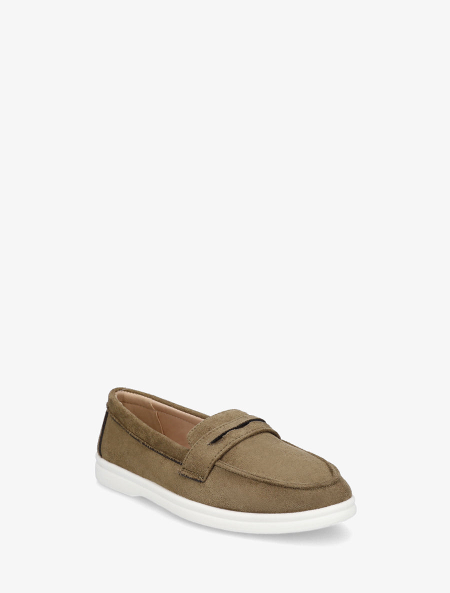 Mocassins unis en suédine - Kaki - 2