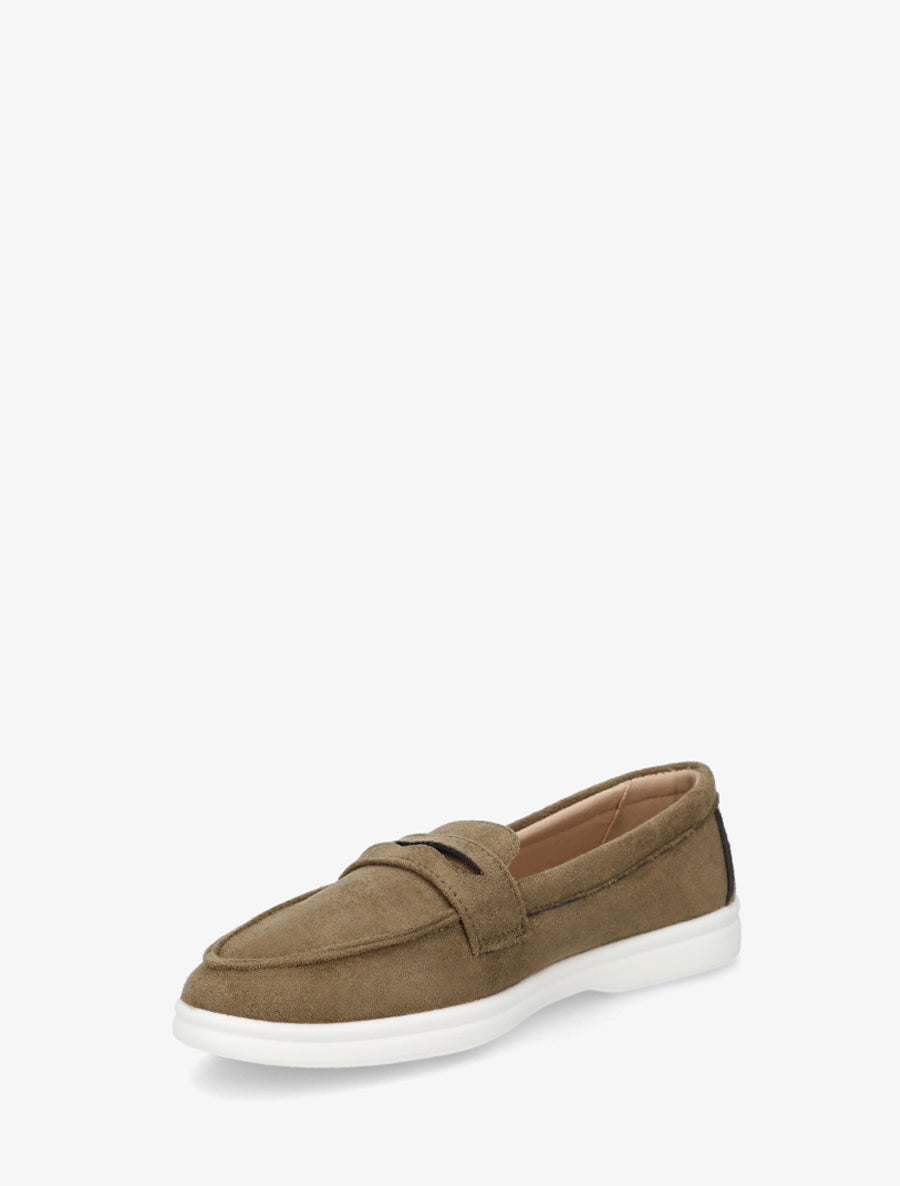 Mocassins unis en suédine - Kaki - 3