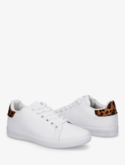 Sneakers basiques en simili - Camel - 4