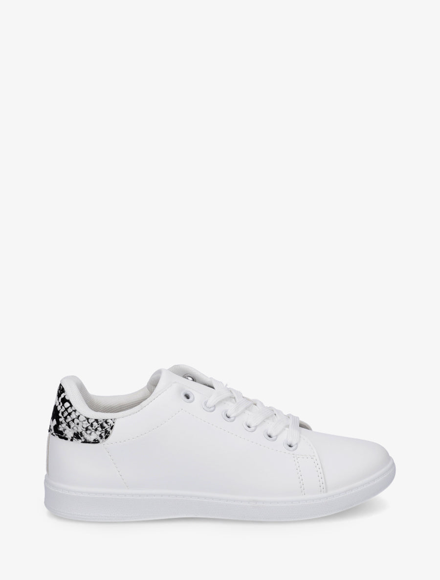 Sneakers basiques en simili - Beige - 1