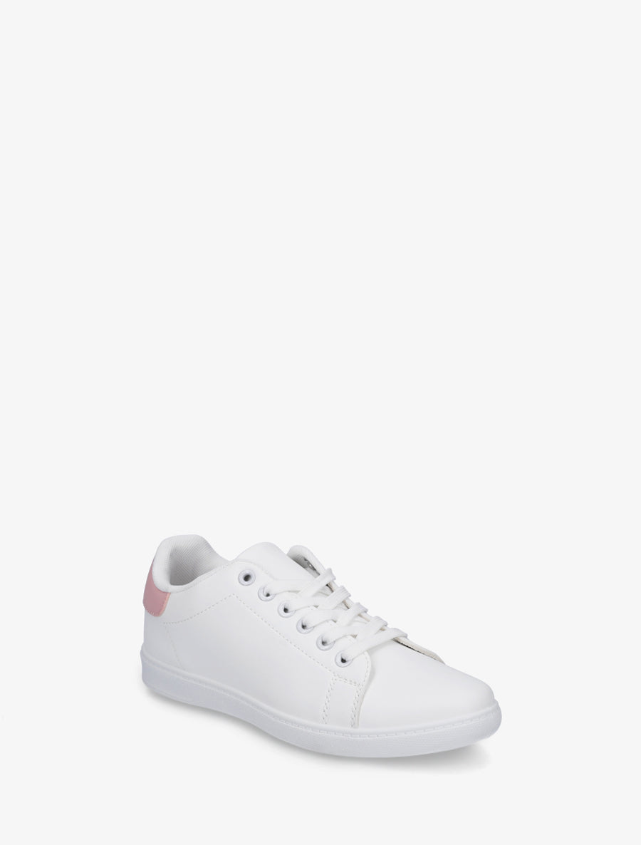 Sneakers basiques en simili - Rose - 2