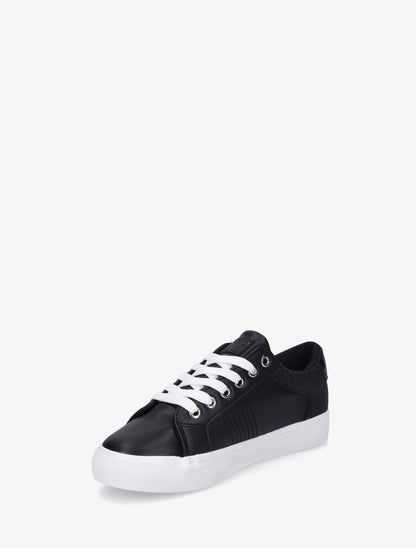 Sneakers unies à semelle floqué - Noir - 3