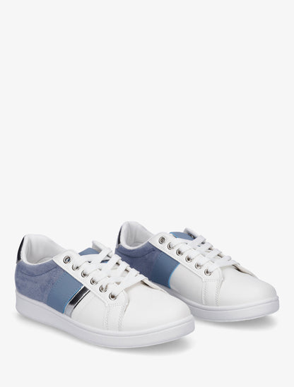 Baskets à bandes contrastantes - Bleu clair - 4