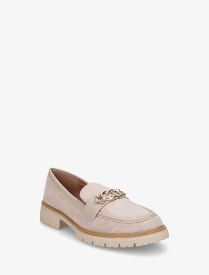 Mocassins en suédine à boucle métallique - Beige - 2