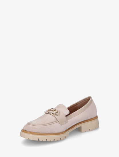 Mocassins en suédine à boucle métallique - Beige - 3