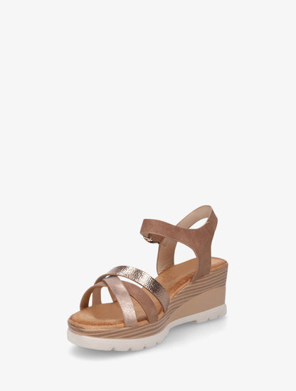 Sandales compensées brides croisées - Taupe - 3