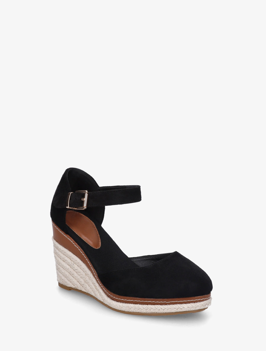 Espadrilles compensées en suédine - Noir - 2