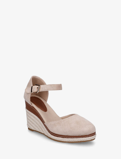 Espadrilles compensées en suédine - Beige - 2