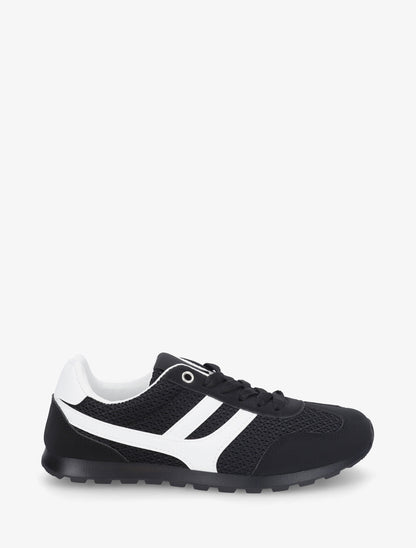 Baskets en maille à contrefort contrastant - Noir - 1