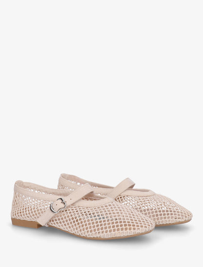 Ballerines en résille style babies - Beige - 4