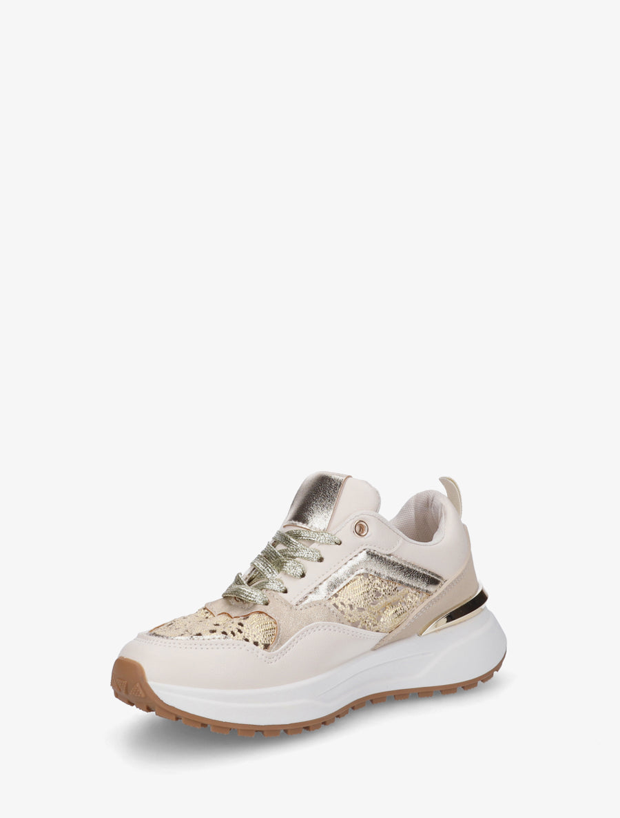 Baskets à empiècements crochet - Or - 3