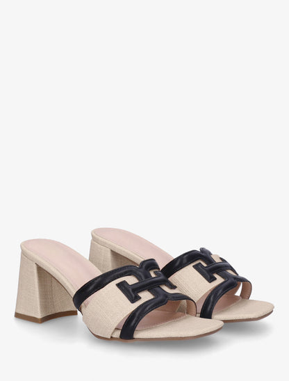 Mules en simili à bride fantaisie - Noir - 4