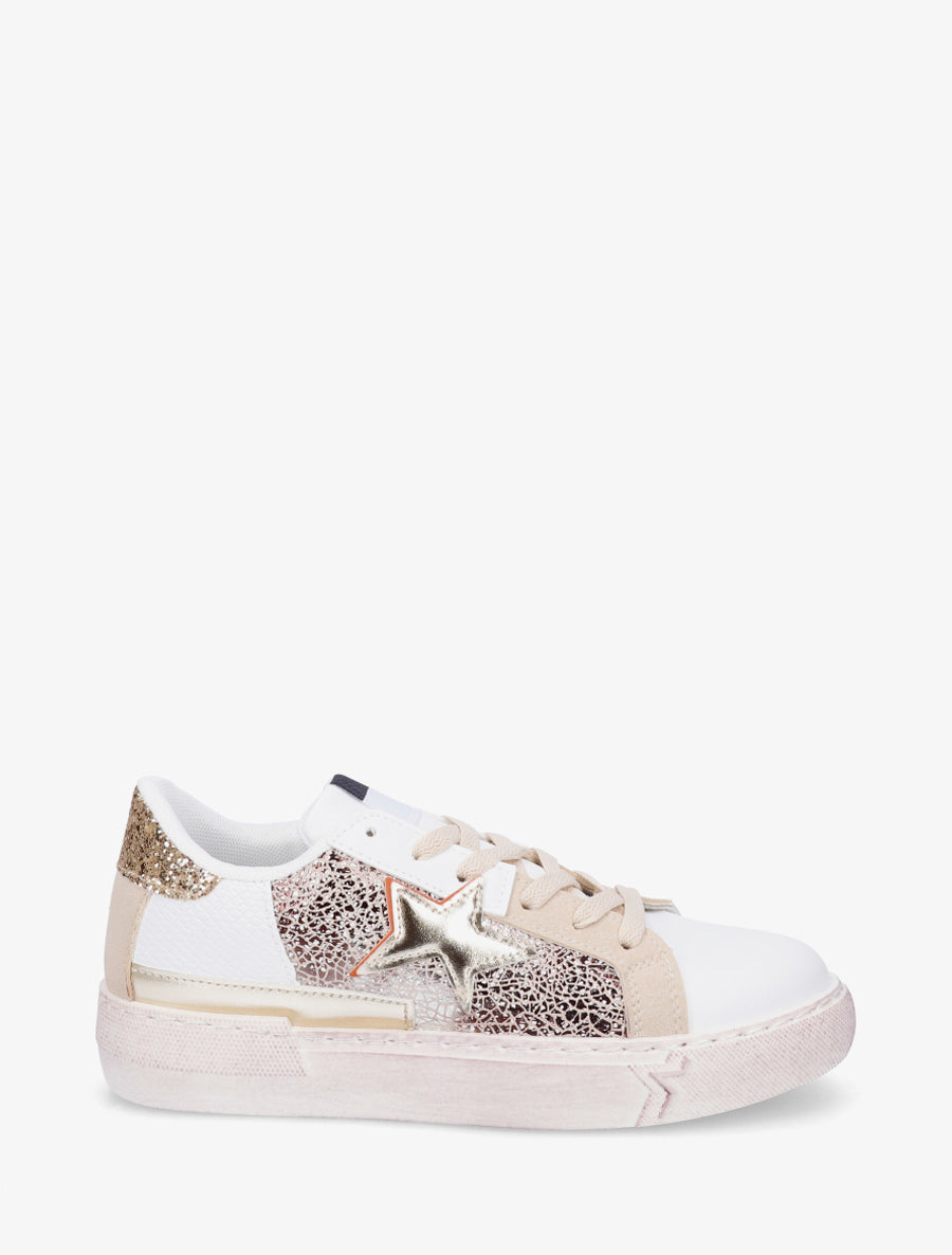 Baskets à paillettes et étoile irisée - Or - 1