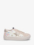 Sneakers floqués à semelle effet vintage - Beige - 1