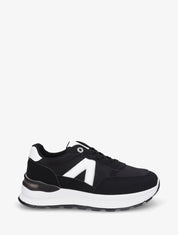 Baskets en simili et bandes contrastantes - Noir - 1