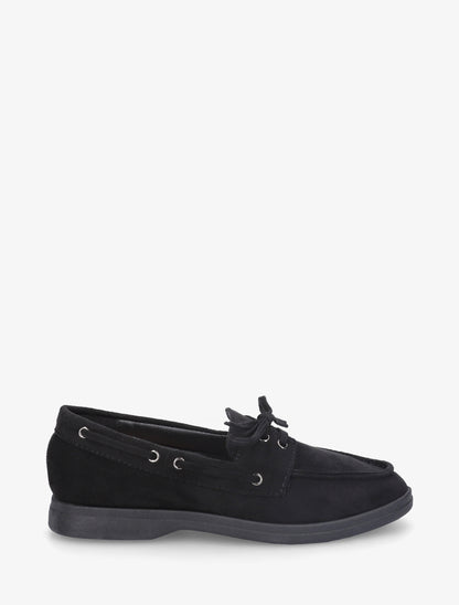 Mocassins en suédine à lacets - Noir - 1