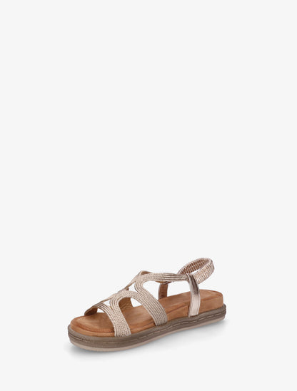 Sandales plates en cordelettes - Rose gold - 3