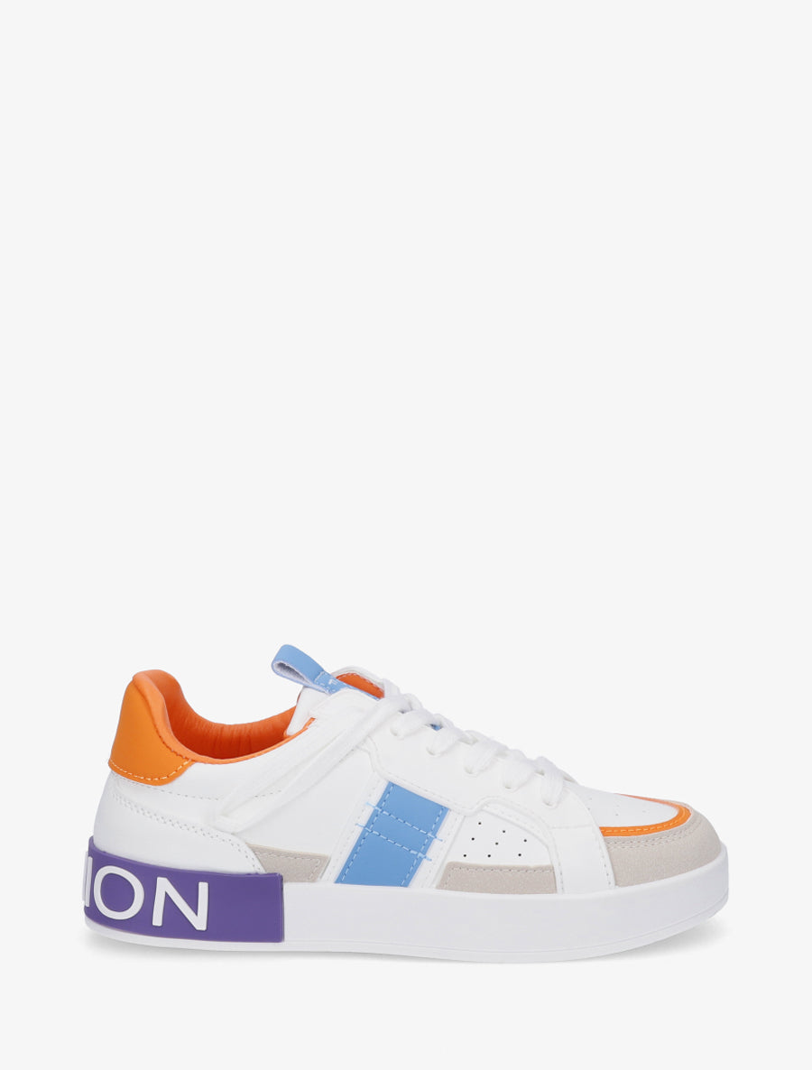 Baskets en simili à bande irisée - Orange - 1