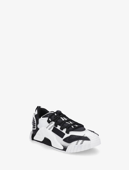 Baskets bimatière à empiècement stylisés - Noir - 2