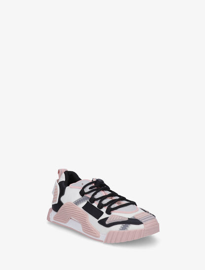 Baskets bimatière à empiècement stylisés - Rose - 2