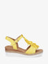 Sandales pailletées à franges en suédine - Jaune - 1