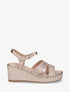 Sandales effet python à talon compensé - Rose gold - 1