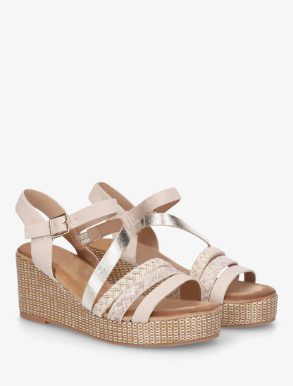 Sandales multibride fantaisie - Beige - 4