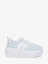 Baskets effet nubuck à bandes - Bleu ciel - 1