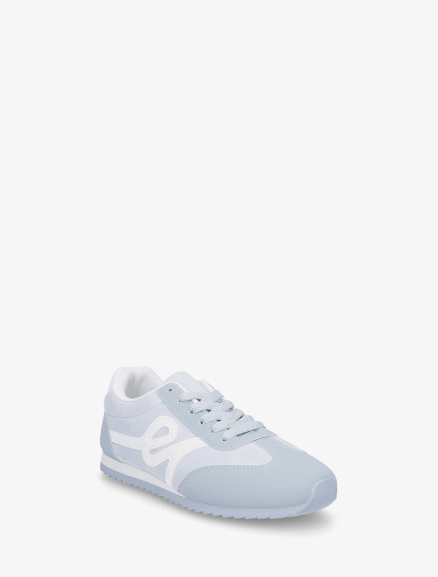 Sneakers en suédine à empiècement effet nubuck - Bleu ciel - 2
