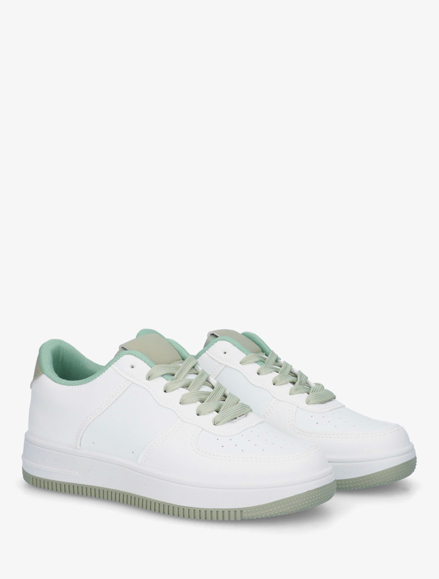 Baskets basiques en simili - Vert d&