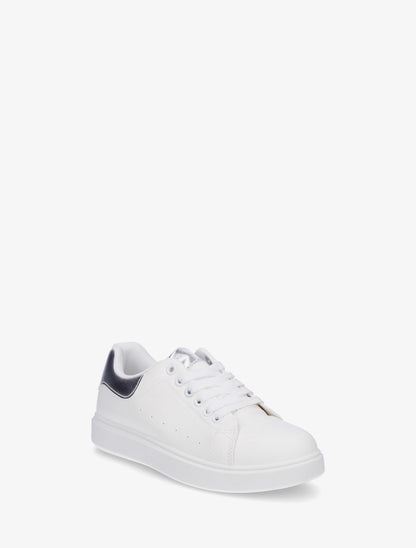 Baskets unies à contrefort contrastant - Argent - 2