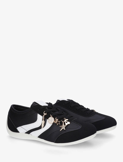 Sneakers à empiècement bijoux dépareillés - Noir - 4