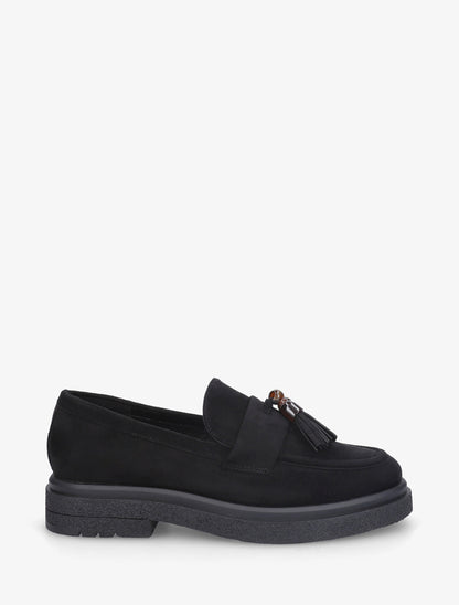 Mocassins en suédine à perles - Noir - 1