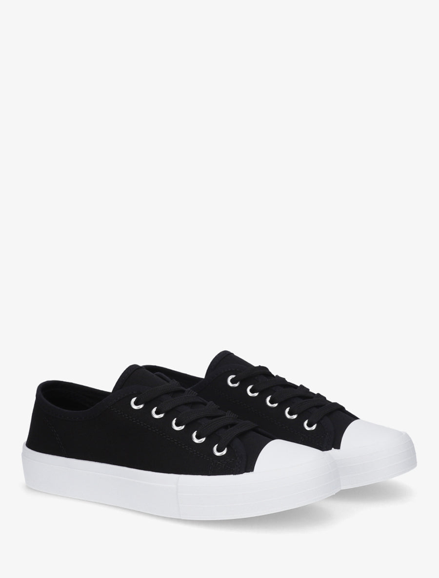 Tennis unis en toile - Noir - 4